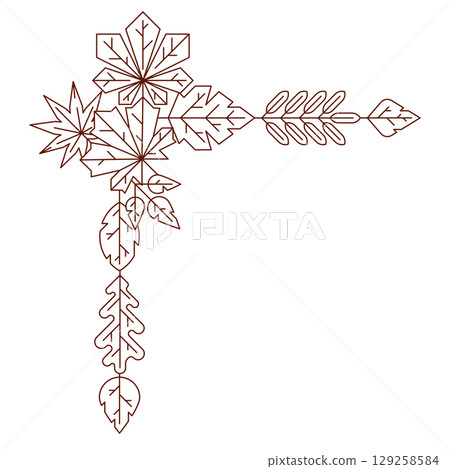 Design with autumn leaves. Illustration with various foliage. 129258584