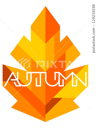 Background with autumn leaf. Illustration with abstract foliage. Decorative design. 129258586