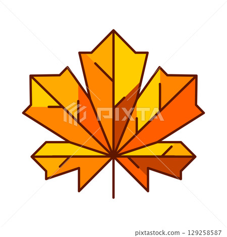 Illustration of maple leaf. Decorative autumn foliage. 129258587