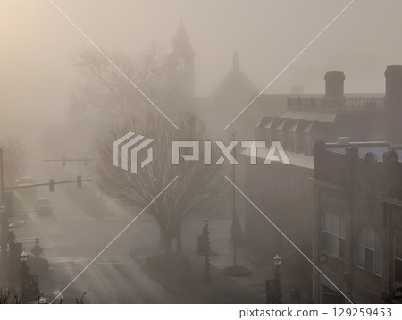 foggy morning in rock hill south carolina foggy morning in rock hill south carolina 129259453