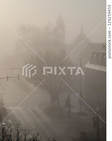 foggy morning in rock hill south carolina 129259455