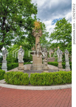 Baroque Holy Trinity column in Nagykanizsa, Humgary. 129259512