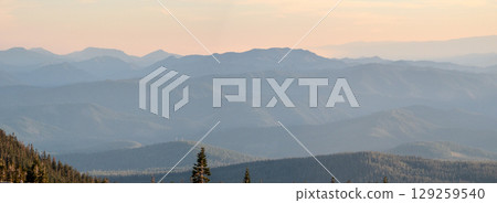 Dramatic nature scenes near Mount Shasta Cascade Range California 129259540