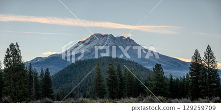 Dramatic nature scenes near Mount Shasta Cascade Range California 129259709