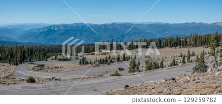 Mount Shasta in northern California with blue sky 129259782