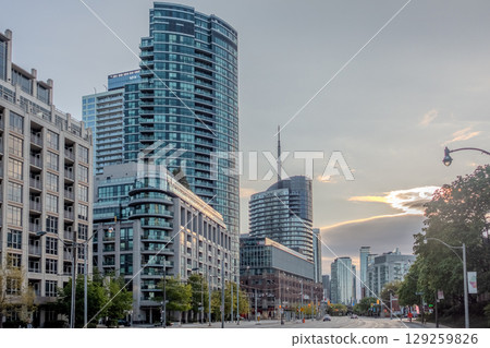 Street view in Toronto downtown, Ontario, Canada 129259826