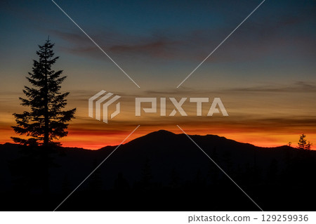 Dramatic nature scenes near Mount Shasta Cascade Range California 129259936