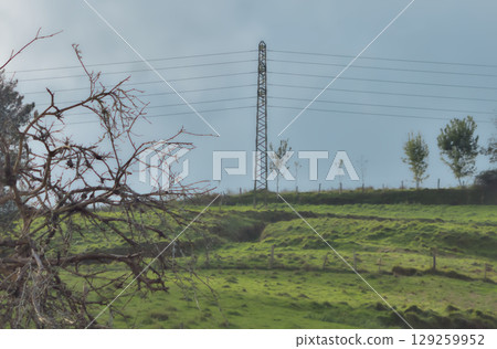 high voltage tower 129259952