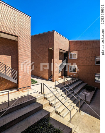 modern university dorm s brick architecture 129259991