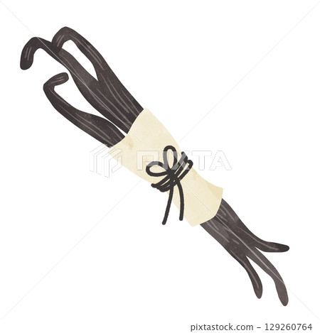 香草豆包裝水彩手繪插畫 129260764