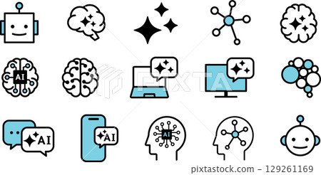 AI artificial intelligence icon 02 129261169