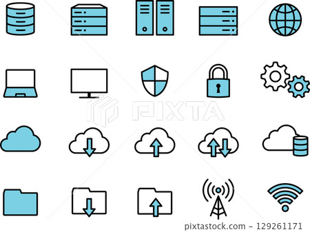 IT network icon set 129261171