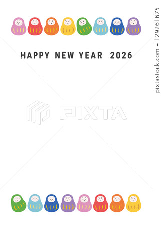 色彩繽紛的達摩新年卡 色彩繽紛的達摩新年卡 129261675