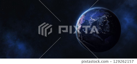 Earth in space. Panoramic view. 129262157