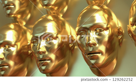 The Gold face for Abstract Background concept 3d Rendering. The Gold face for Abstract Background concept 3d Rendering. 129262252