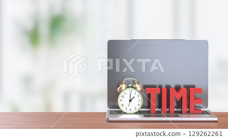 The Alarm clock and Text for Time concept 3d Rendering. 129262261