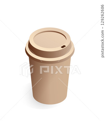 Cardboard Tall Coffee Cup Mockup Isolated on White Background stock illustration Cardboard Tall Coffee Cup Mockup Isolated on White Background stock illustration 129262686