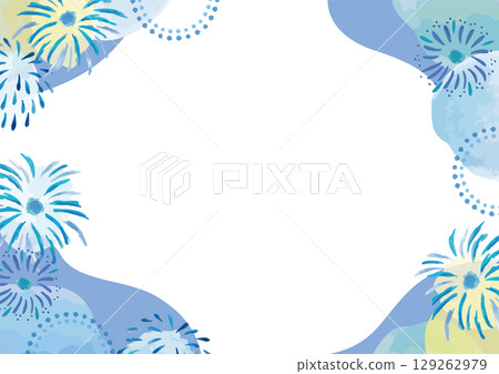 夏季煙火促銷活動橫幅框架 129262979