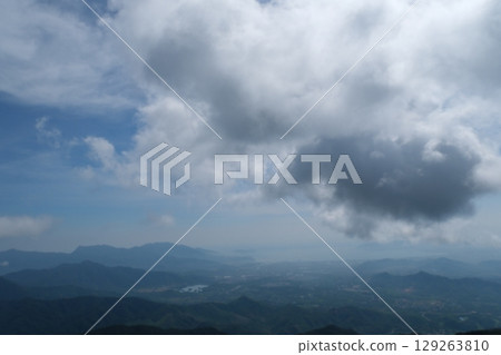 Da Nang, Vietnam Golden Bridge stone hand bridge and mountain view observatory at the Ba Na Hills Sunworld in DaNang Vietnam 129263810