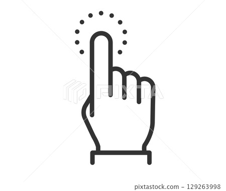 Simple dotted finger tap icon | Vector 129263998