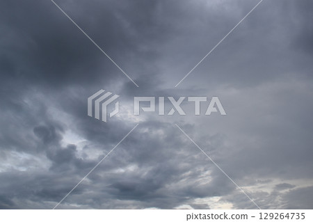 blue sky and white cloud background, cloudy in rainny season 129264735