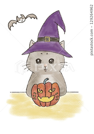 Cat in Halloween costume Cat in Halloween costume 129264962