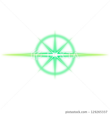 綠色發光圓形能量符號(透明背景) 綠色發光圓形能量符號(透明背景) 129265337
