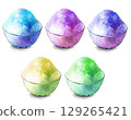 Colorful shaved ice illustration set 129265421