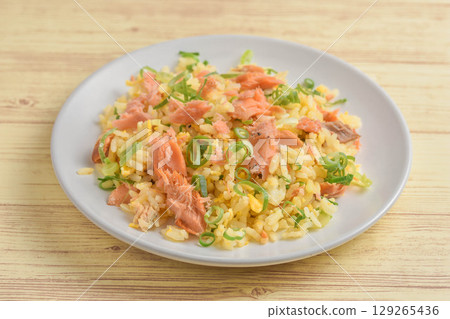 Salmon fried rice Salmon fried rice 129265436