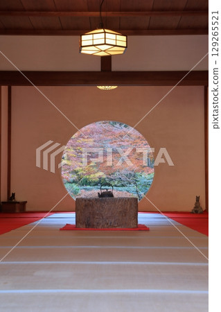 Kamakura Meigetsuin Temple Main Hall Autumn Window of Enlightenment 129265521