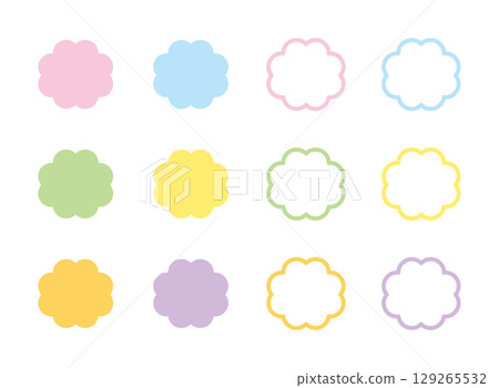 Cute pastel colored speech bubble frame set 129265532