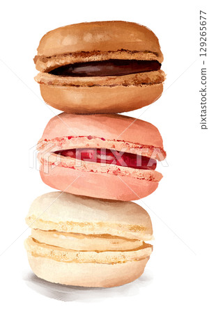 Macaron tower illustration 129265677