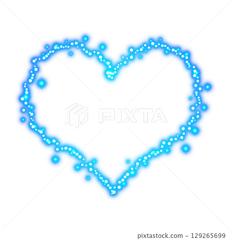 Blue glitter heart-shaped effect cutout 129265699
