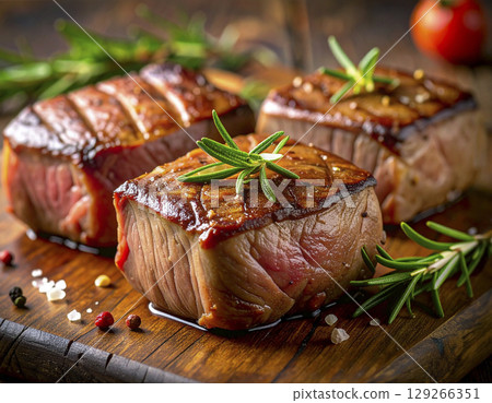 Diced steak AI-generated image 129266351