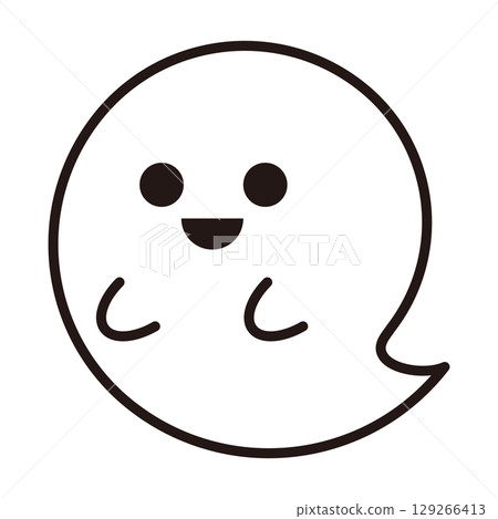 簡單的白色幽靈人物向量圖 129266413