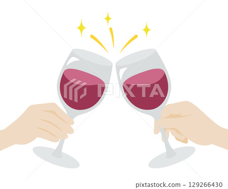 Red wine toast illustration 129266430