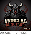 Logo E-Sport Ironclad Minotaur. vector illustration 129266496