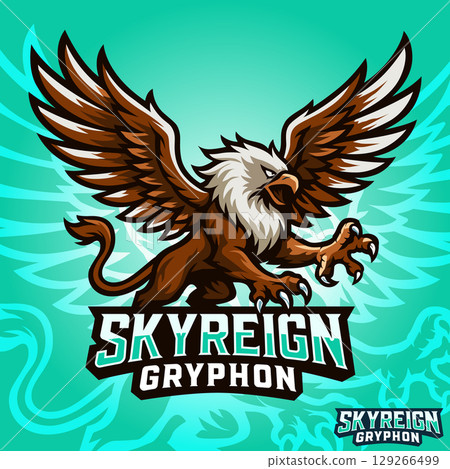 Logo E-Sport SKYREIGN GRYPHON. vector illustration Logo E-Sport SKYREIGN GRYPHON. vector illustration 129266499