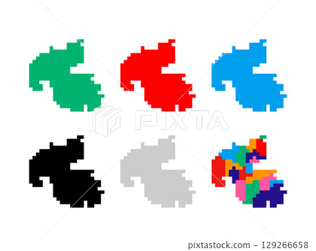 Pixel art map _ Osaka Prefecture _ Square dot-03 129266658