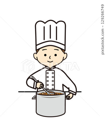 Cook stirring the pot 129266749