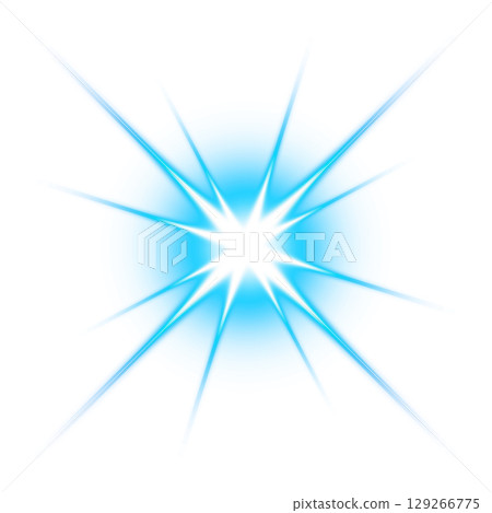 Blue luminous burst on a transparent background 129266775