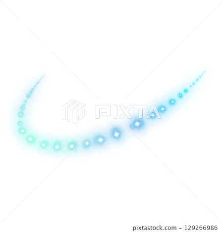 透明背景上的藍色發光筆觸 129266986