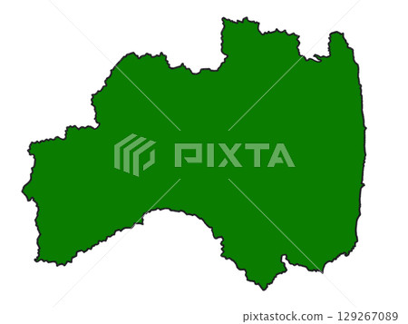 Map of Fukushima Prefecture (green border) 129267089