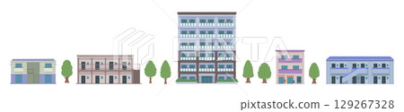 Condominium and apartment illustration set 129267328