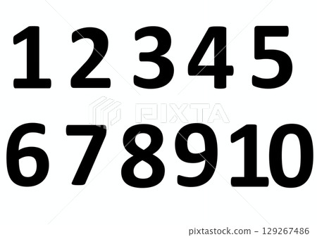 Black numbers 1 to 10 Black numbers 1 to 10 129267486