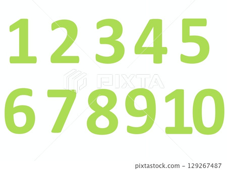 Green numbers 1 to 10 Green numbers 1 to 10 129267487