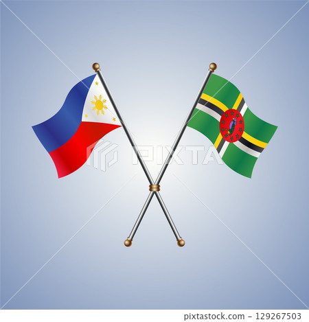 Philippines and Dominica flag. Vector Illustration 129267503