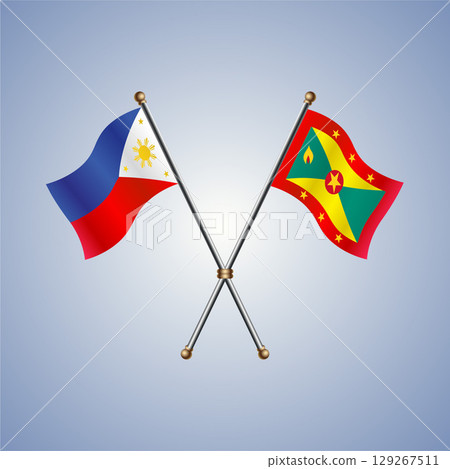 Philippines and Grenada flag. Vector Illustration Philippines and Grenada flag. Vector Illustration 129267511