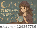 Fortune teller woman doing fortune telling and numerology / AI illustration 129267736