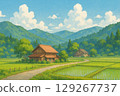 Rural landscape/AI illustration 129267737